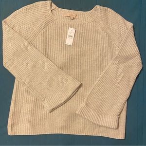 LOFT Cream Oversized Knit Sweater